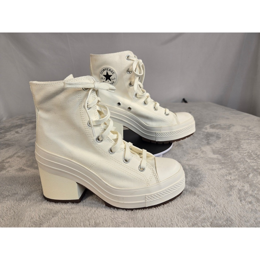 Converse Chuck Taylor All Star GR82 Canvas Platform Heel Boots Egret A05348C 9W